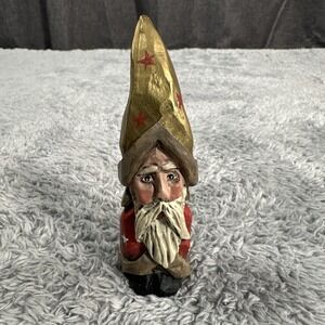 VTG Limb Folk Figurine Father Santa Claus Christmas  Folk Art Primitive 4" Tall